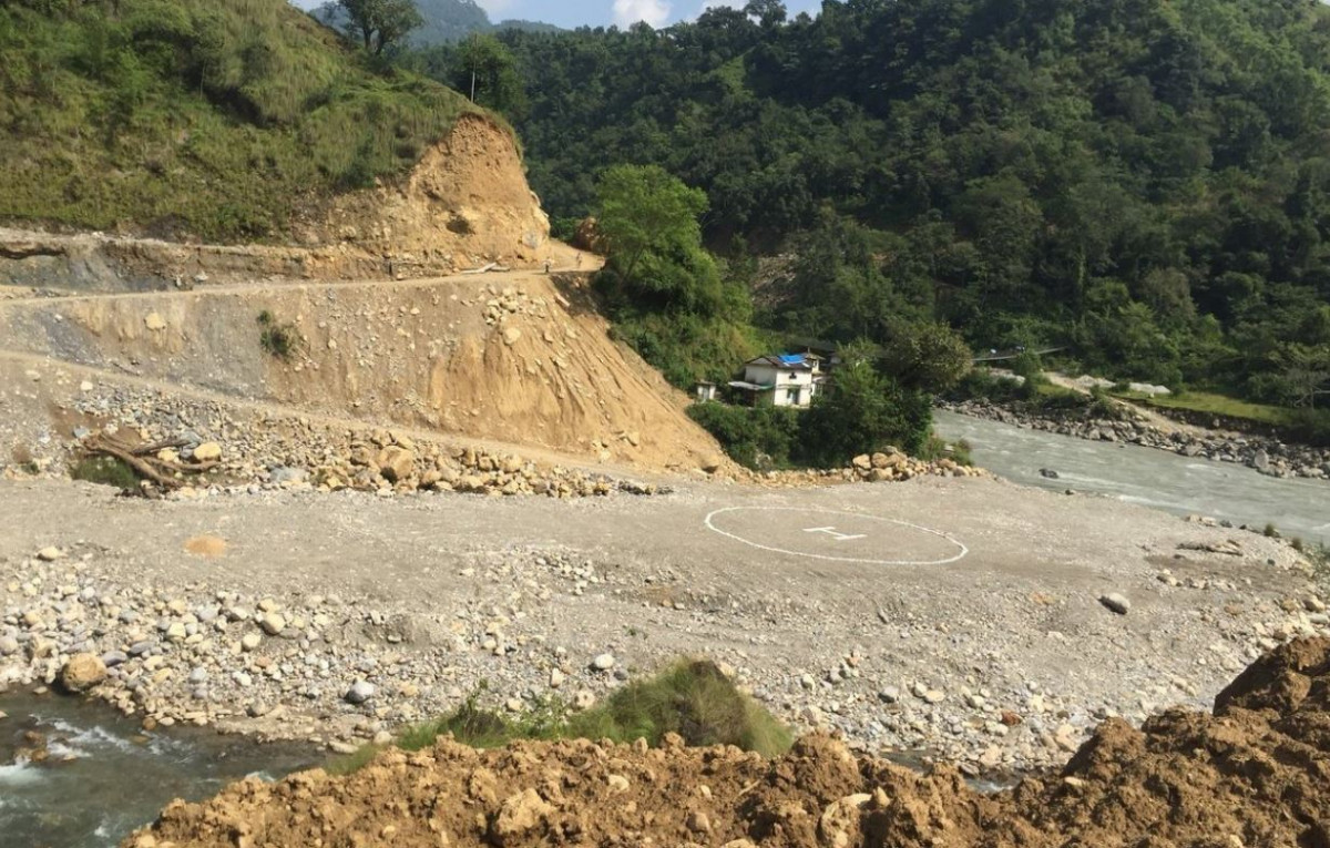 शालिग्राम कालीगण्डकी करिडोर निर्माण हुँदै, पहिराको जोखिम भएको ठाउँमा समय लाग्ने