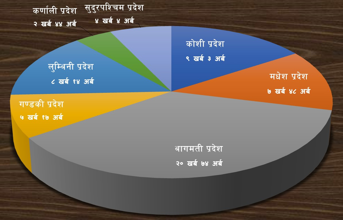 नेपालको कुल गार्हस्थ उत्पादनमा बाग्मतीको  बढी योगदान, कर्णालीको कम